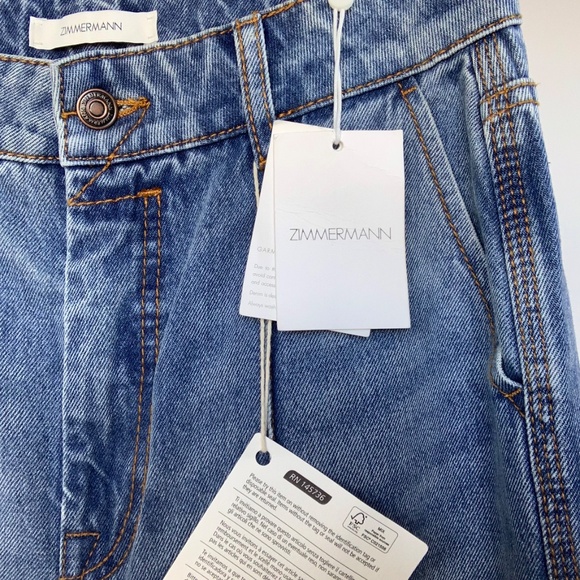 Zimmermann Kaleidoscope Embroidered Vintage Blue High Waist Flared Jeans Size 29 - Picture 6 of 8